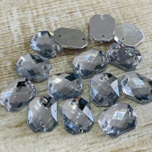 Gemas Rectangular Cristal 10 x 14 mm 17686