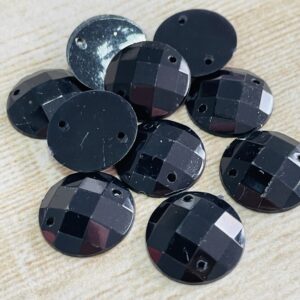 Gemas Redonda negro 14 mm 17302