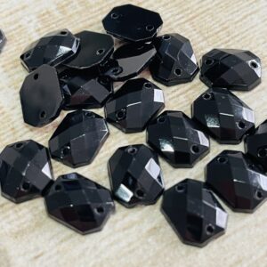 Gemas Rectangular Negra 6 x 8 mm 17684