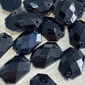 Gemas Rectangular Negra 18 x 25 mm 17690