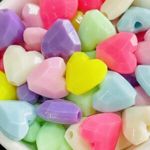 Corazón facetado pasante pastel 16503