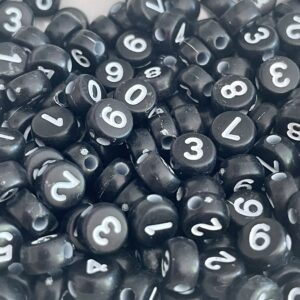 Pastilla negra números en blanco 7mm 16527