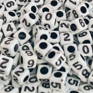 Cubos  blanco  números negros 6mm 16527