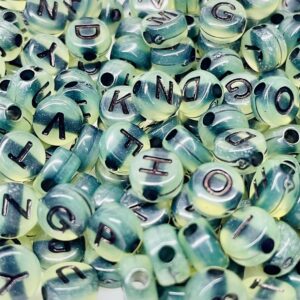 Letritas  pastillas luminosas con letras negra 16524