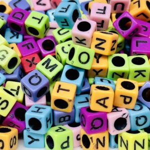 Letritas cuabo multicolor / negra 16524