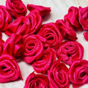 flor Rococo de cinta 15mm fucsia 17263