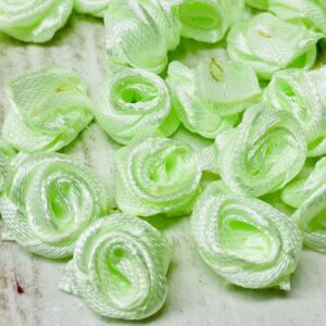 flor Rococo de cinta 15mm verde claro 17263