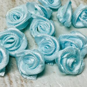 flor Rococo de cinta 15mm celeste  17263