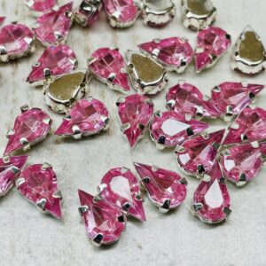 Gema lagrima 10 x 6mm rosa   17661