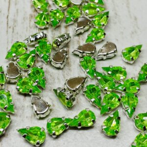 Gema lagrima 10 x 6mm verde 17661