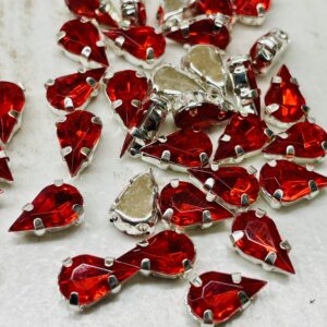 Gema lagrima 10 x 6mm rojo  17661