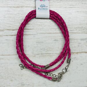 Collar de cordón trenzado rosa 17293