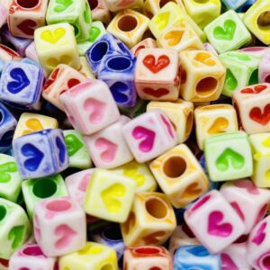 Cubo corazón multicolor pastel 16528