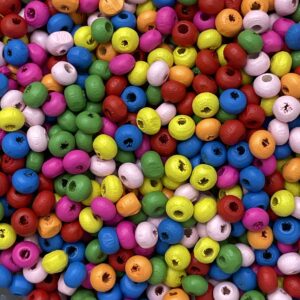 Cuentas madera pintada multicolor 17108-52