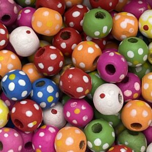 Cuentas madera pintada multicolor 17106-50