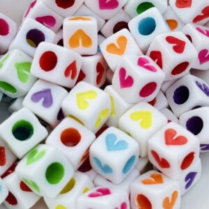 cubo blanco corazón color - 16528-35