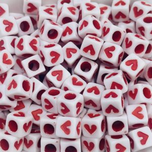 cubo blanco corazón rojo  - 16528-36