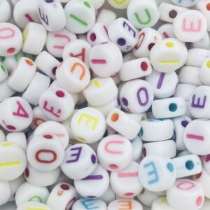 Letritas VOCALES pastilla blanca letra color 16524