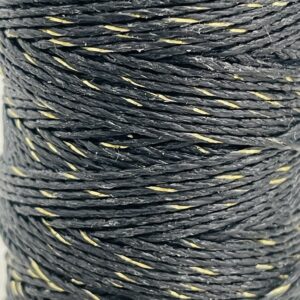 Hilo Encerado negro con lurex dorado 16663-4