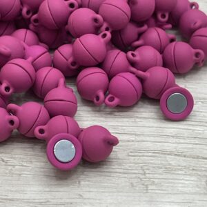 Dije Bolita Imán Fucsia 8mm