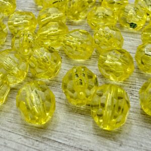 Cuentas bolitas facetadas 10mm 18046 amarillo