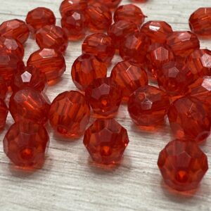 Cuentas bolitas facetadas 8mm 18033 rojo