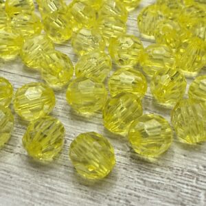 Cuentas bolitas facetadas 8mm 18032 amarillo