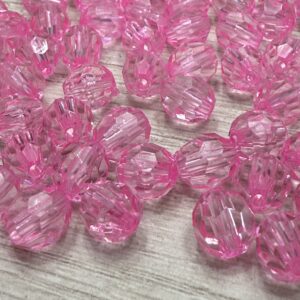 Cuentas bolitas facetadas 8mm 18035 rosa