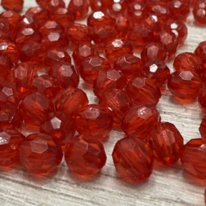 Cuentas bolitas facetadas 10mm 18052 rojo