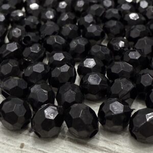 Cuentas bolitas facetadas 10mm 18050 negro