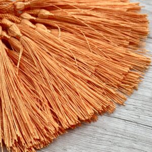 Borlita de fleco de hilo de seda naranja 18101