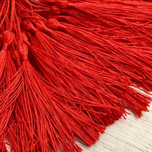 Borlita de fleco de hilo de rojo 18105