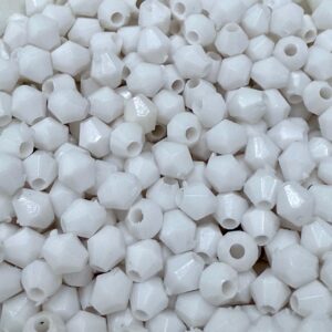 Cuentas biconos facetados 4mm 18144 blanco