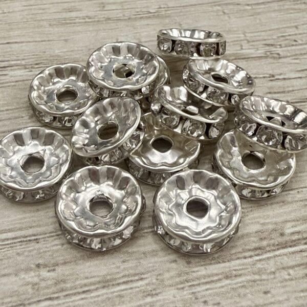 Rondel Strass Plateado 8mm 18307-8-E