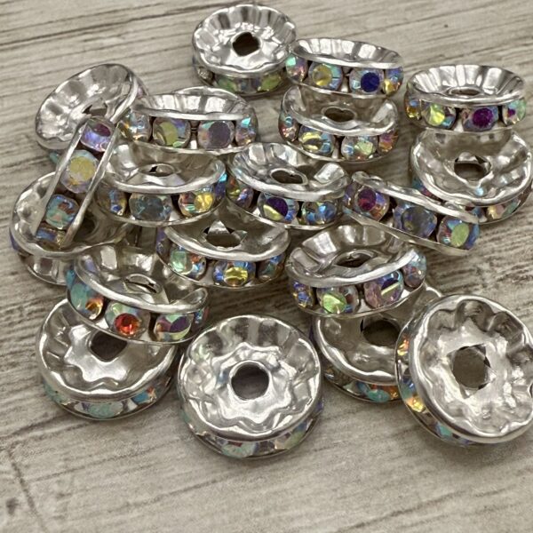 Rondel Strass AB Plateado 10 mm 18309-10-H