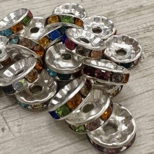 Rondel Strass MULTI Plateado 10 mm 18311-10-G