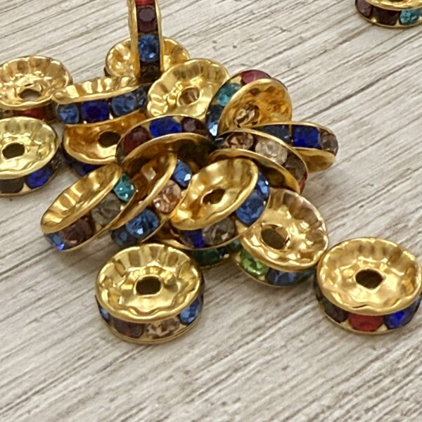 Rondel Strass MULTI Dorado 6mm 18298-6-E