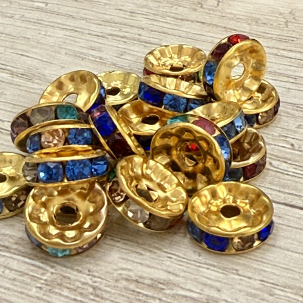 Rondel Strass MULTI Dorado 8mm 18304-8-F