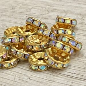 Rondel Strass AB Dorado 8mm 18302-8-G