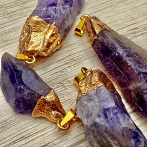 Dije Piedra natural AMASTITA drops dorado 18361-1