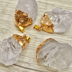 Dije Piedra natural CRYSTAL drops dorado 18362-1