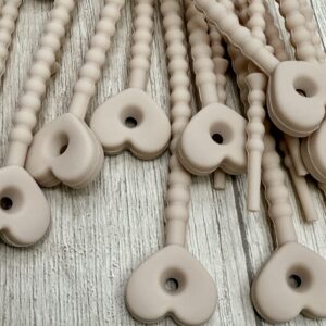 Pulsera de silicona Corazón beige 18385-2-J
