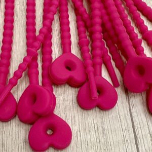 Pulsera de silicona Corazón fucsia  18385-2-J