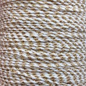 Cordón lurex blanco/beige/natura 1mm l18388