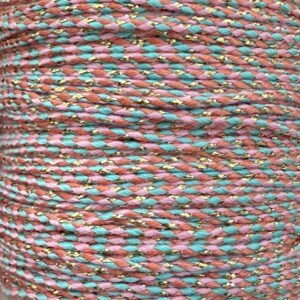 Cordón lurex rosa/salmón/aqua 1mm 18388