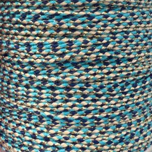 Cordón lurex Negro/aqua/bco. 1mm 18388