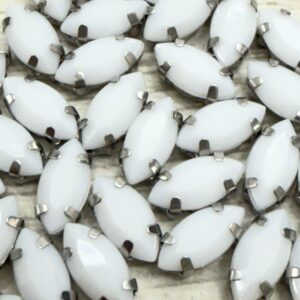 Gema Navette blanco opaco - 4 x 8 mm 17667