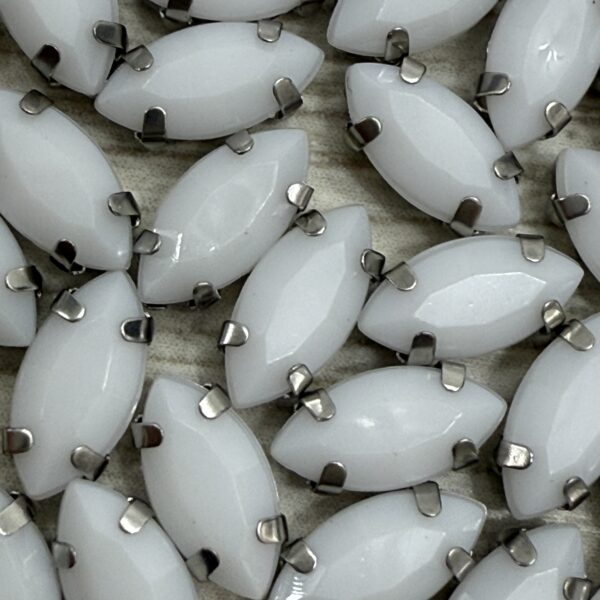 Gema Navette blanco opaco - 4 x 8 mm 17667 - Imagen 2