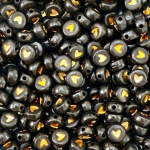 Pastillas negras  corazón dorado 18487 - F