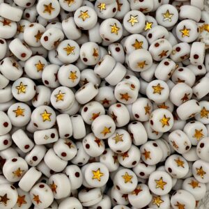 Pastillas blancas estrellas  doradas 18487 - F